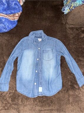 Carter's Light Blue Denim Button-Up Shirt for Kids